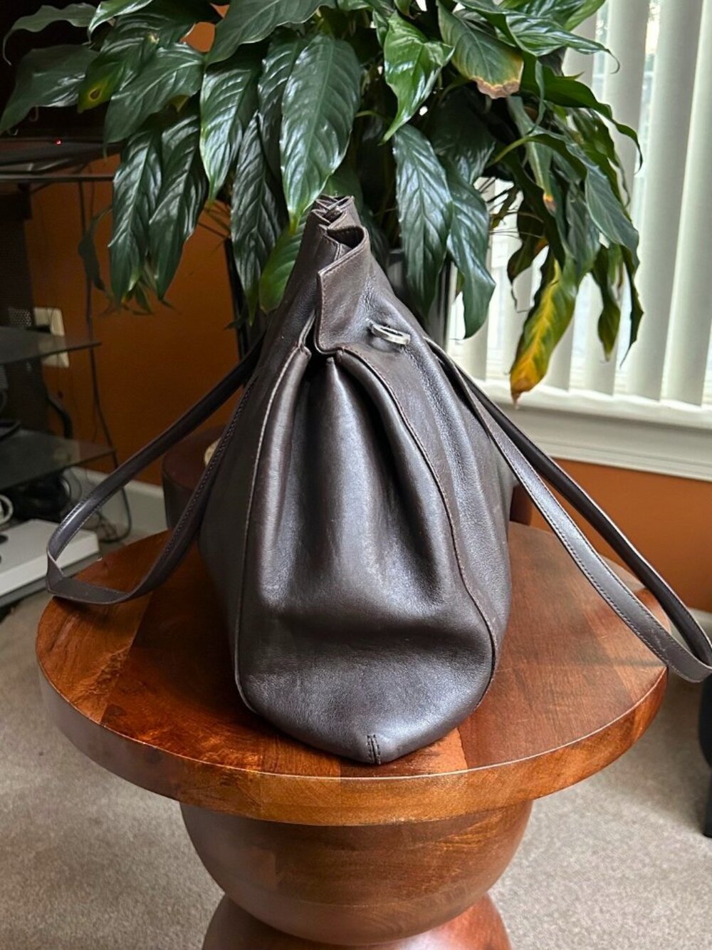 SALVATORE FERRAGAMO Nappa Soft Shoulder Bag, Chocolate Brown - Picture 5 of 10